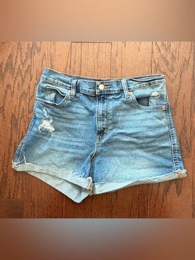 Levi Strauss Signature High Rise Distressed Denim Shorts Size 8 W29